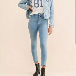 Agolde NWT Nico High Rise Light Blue Ankle Jeans